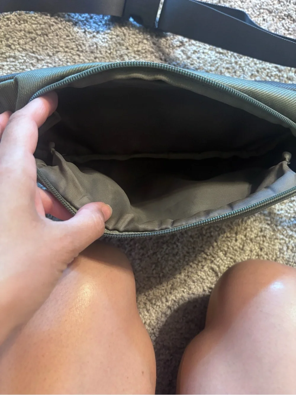 The North Face Two-Tone charcoal and Olive Green Waist Pack